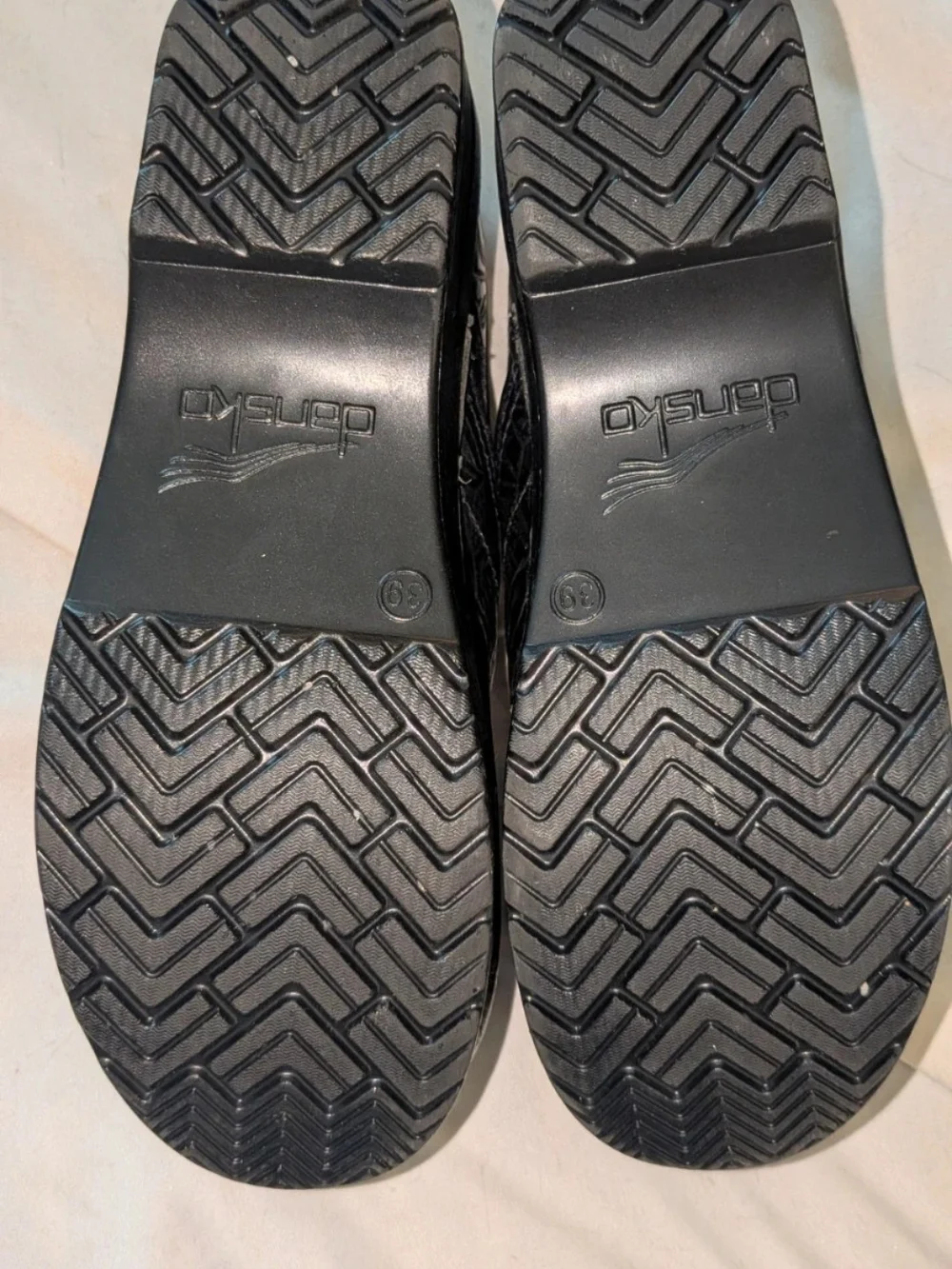 Dansko Black Embossed Leather Slip-On Clogs - Picture 4 of 4